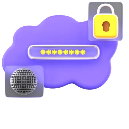 Seguridad en la nube  3D Icon