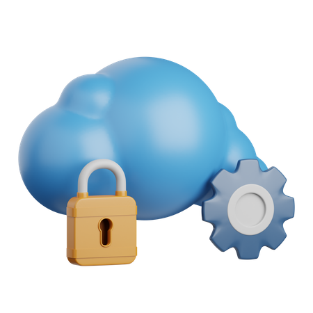 Seguridad en la nube  3D Icon
