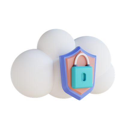 Seguridad en la nube  3D Illustration