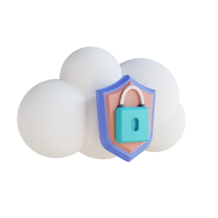 Seguridad en la nube  3D Illustration
