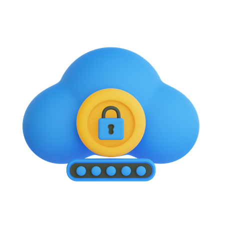 Seguridad en la nube  3D Icon