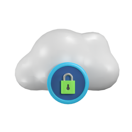 Seguridad en la nube  3D Icon