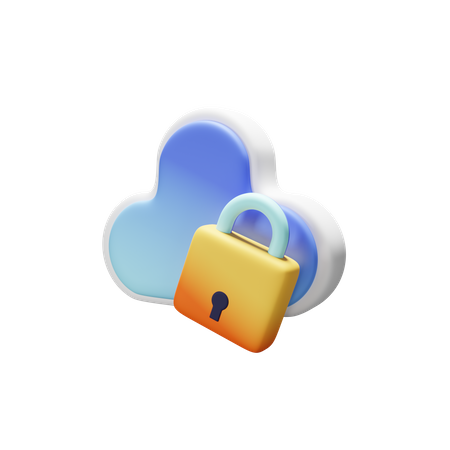 Seguridad en la nube  3D Icon