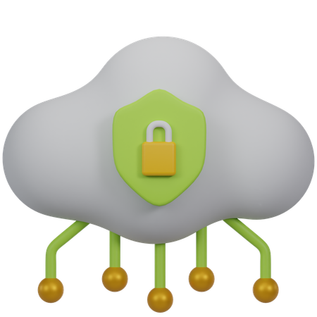 Seguridad en la nube  3D Icon