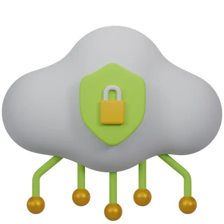 Seguridad en la nube  3D Icon