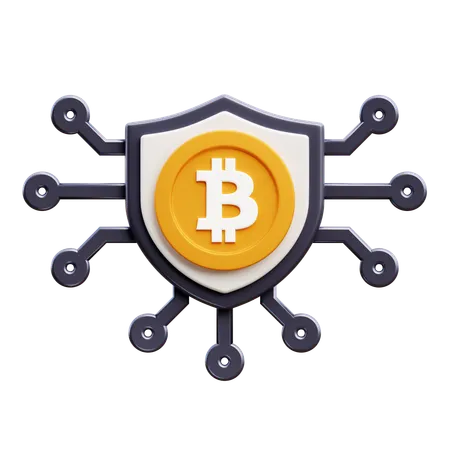 Seguridad del escudo bitcoin  3D Icon