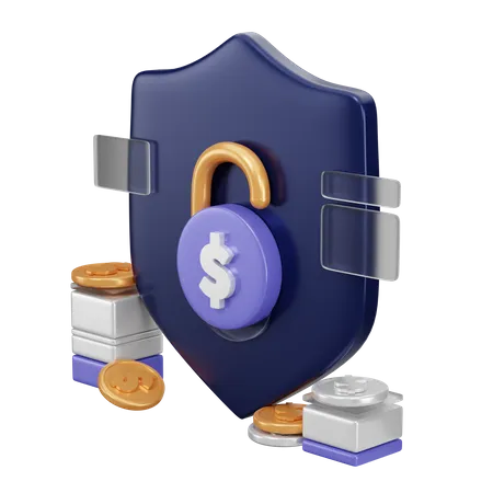 Seguridad financiera  3D Icon