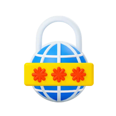 Seguridad global  3D Icon