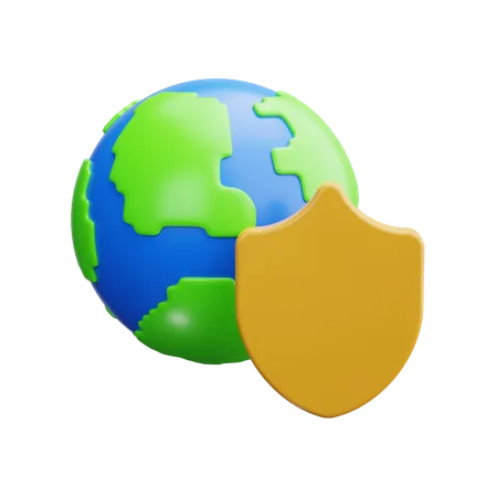 Seguridad global  3D Icon