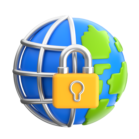 Seguridad global  3D Icon