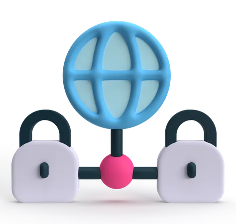 Seguridad global  3D Icon