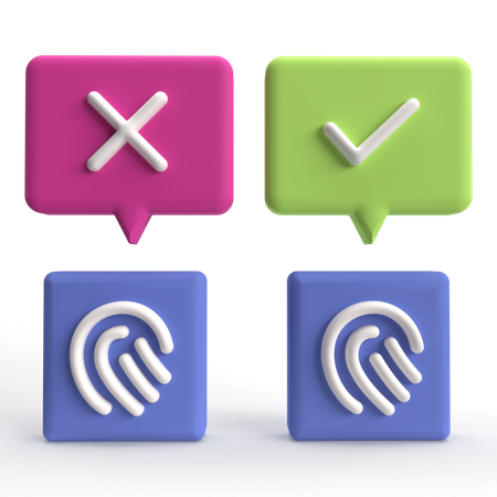 Seguridad de huellas dactilares  3D Icon