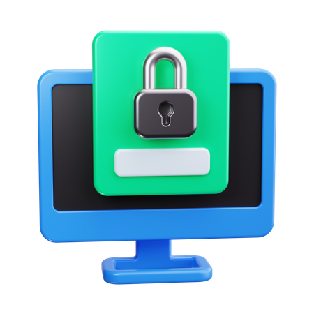 La seguridad informática  3D Icon