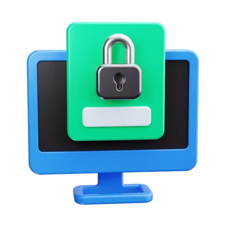 La seguridad informática  3D Icon