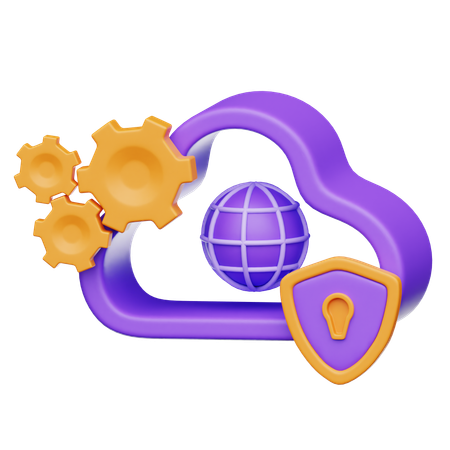 Seguridad informática en la nube  3D Icon