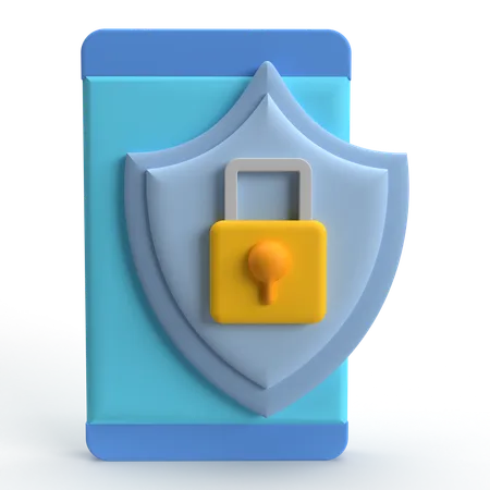 Seguridad móvil  3D Icon