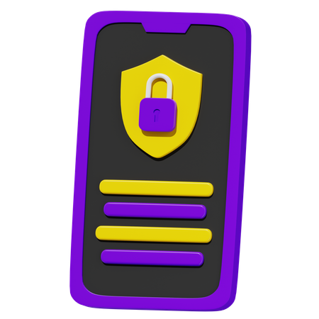 Seguridad móvil  3D Icon