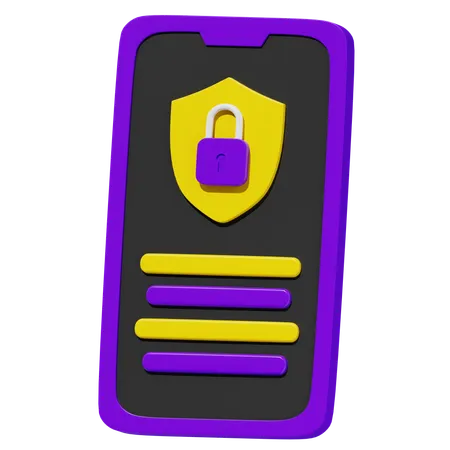 Seguridad móvil  3D Icon