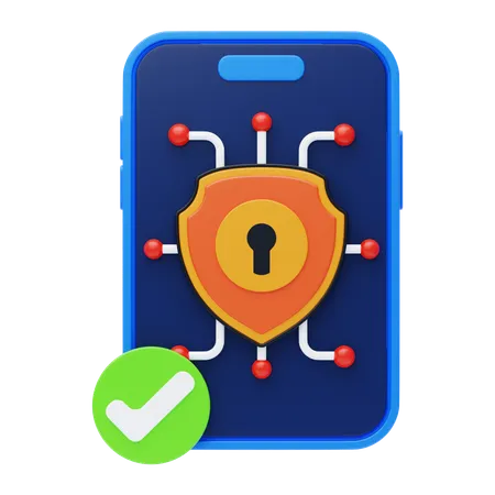 Seguridad móvil  3D Icon