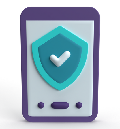 Seguridad móvil  3D Icon