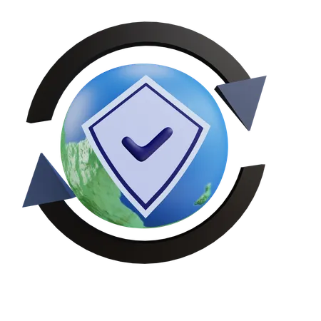 Seguridad mundial  3D Icon