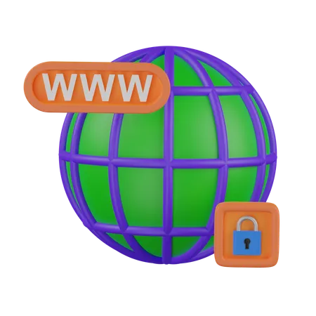 Seguridad del sitio web  3D Icon