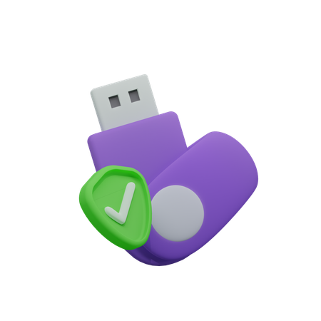 Seguridad usb  3D Icon