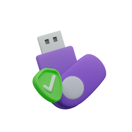 Seguridad usb  3D Icon