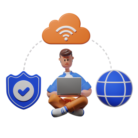 Seguridad VPN  3D Illustration