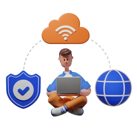 Seguridad VPN  3D Illustration