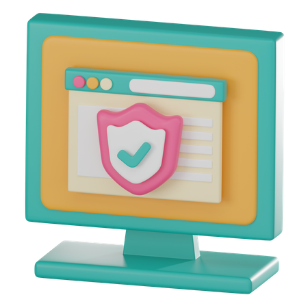 Seguridad Web  3D Icon