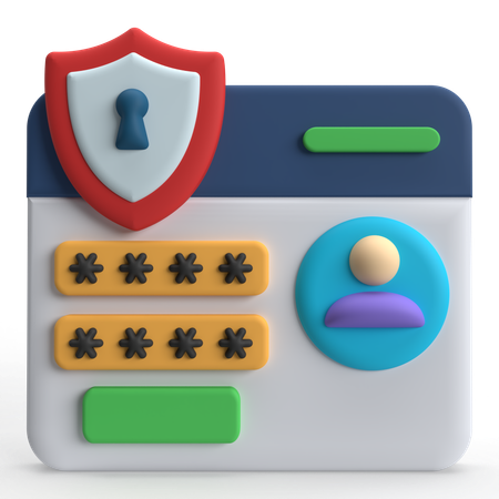 Seguridad Web  3D Icon