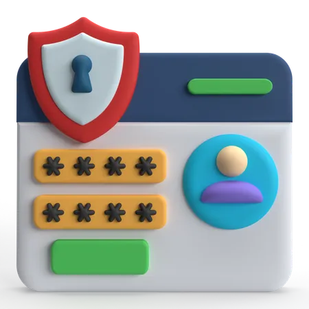 Seguridad Web  3D Icon