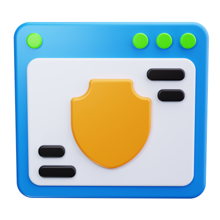 Seguridad Web  3D Icon