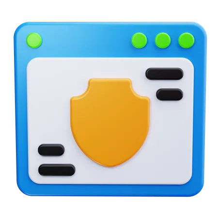 Seguridad Web  3D Icon