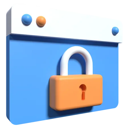 Seguridad Web  3D Icon