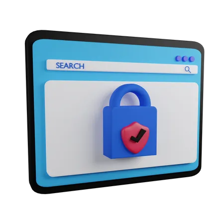 Seguridad Web  3D Icon