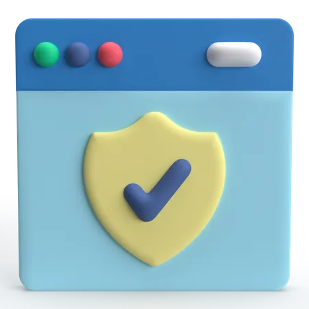 Seguridad Web  3D Icon