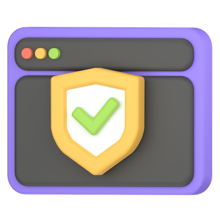 Seguridad Web  3D Icon