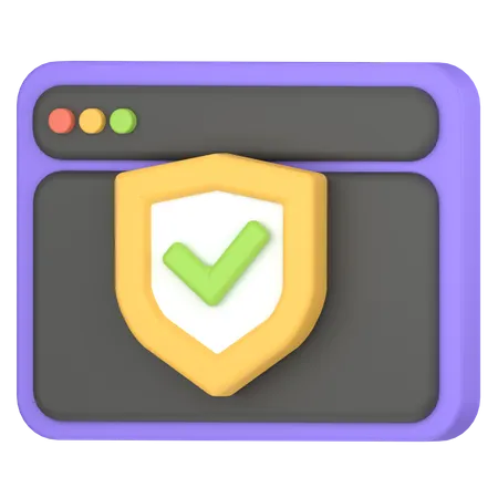 Seguridad Web  3D Icon