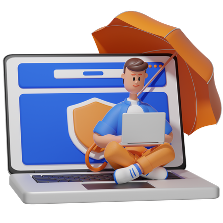 Seguro cibernético  3D Icon