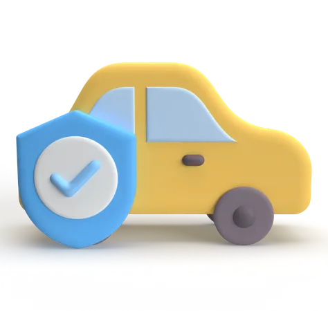 Seguro de auto  3D Icon