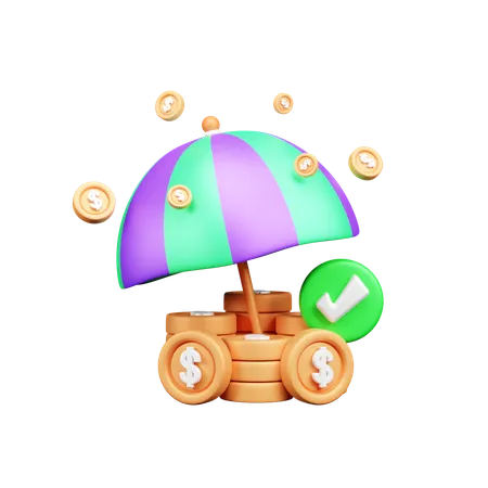 Seguro de dinero  3D Icon