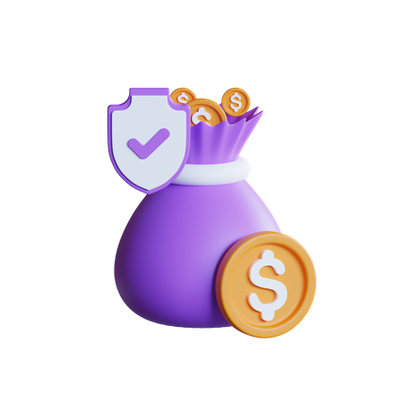 Seguro de dinero  3D Icon