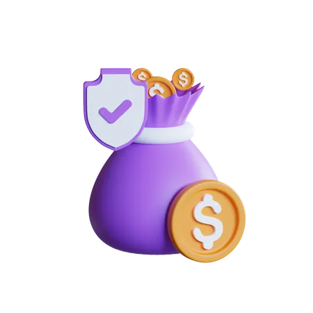 Seguro de dinero  3D Icon