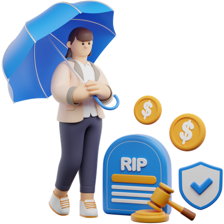 Seguro de morte  3D Icon