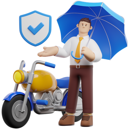 Seguro de moto  3D Icon