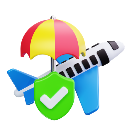 Seguro de viagem  3D Icon