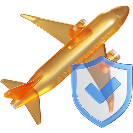 Seguro de vuelo  3D Icon