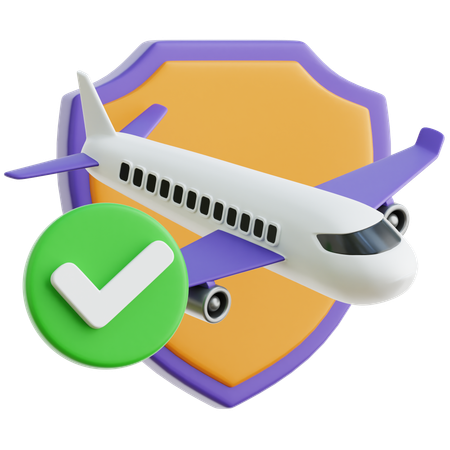 Seguro de vuelo  3D Icon